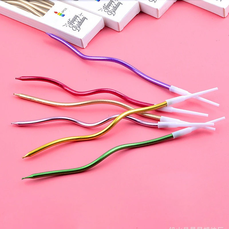 Wavy Metallic Birthday Candles