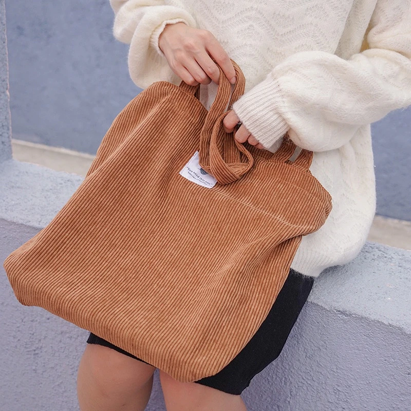 Corduroy Shoulder Tote