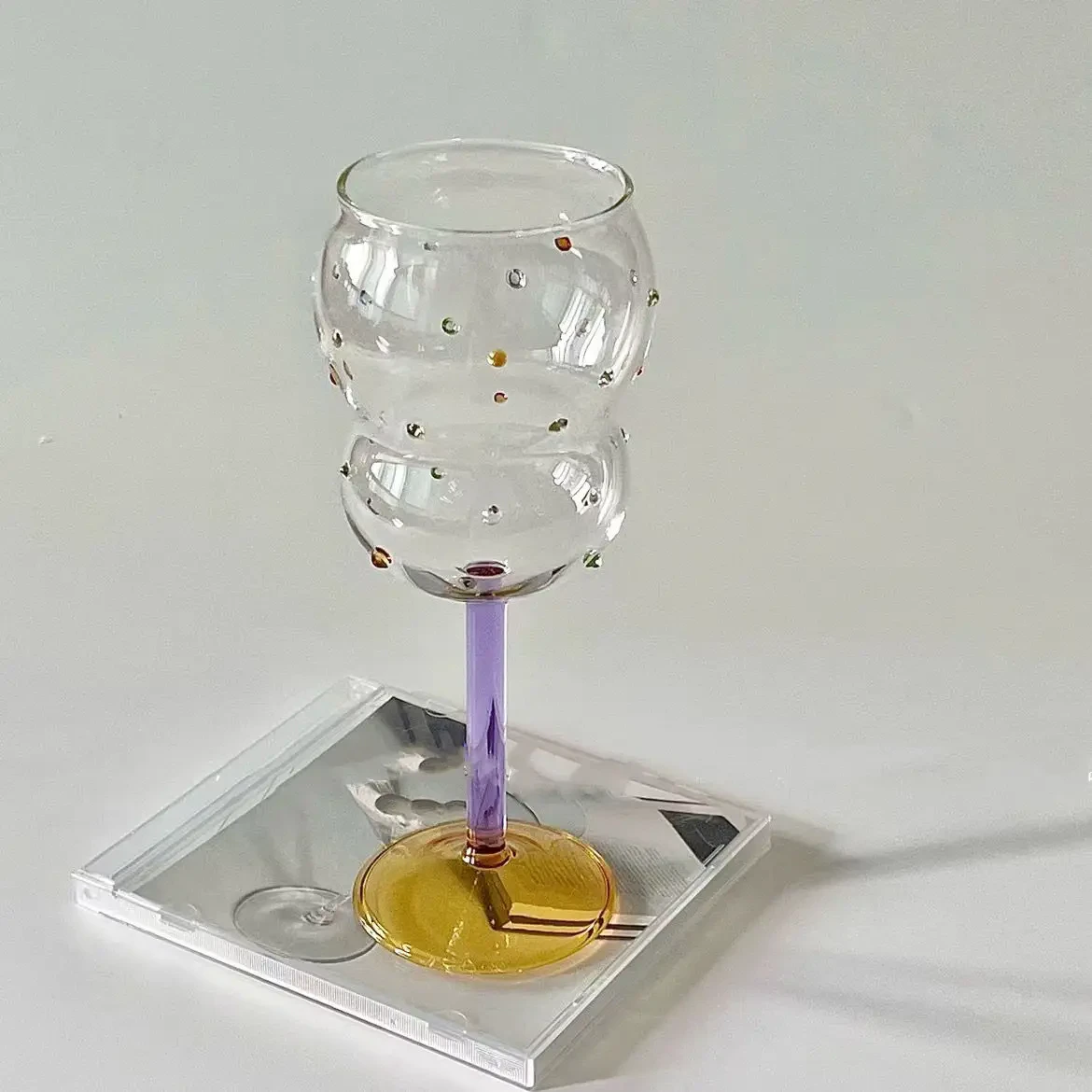 Color Dots Glass Goblet