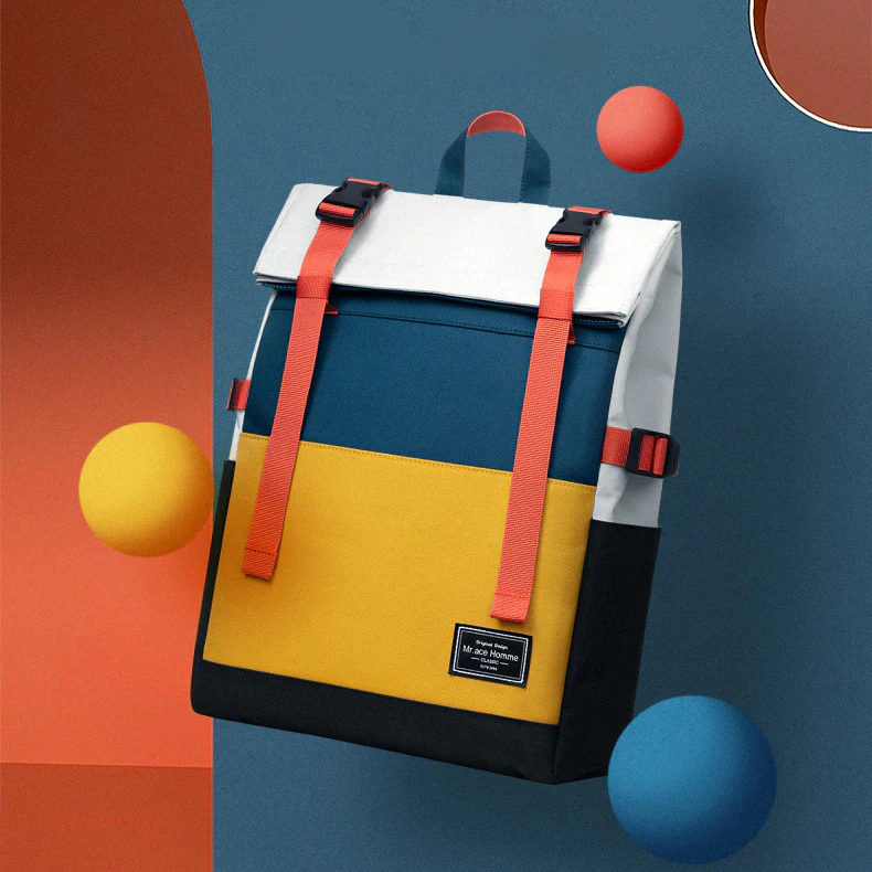 Color Block School Bag