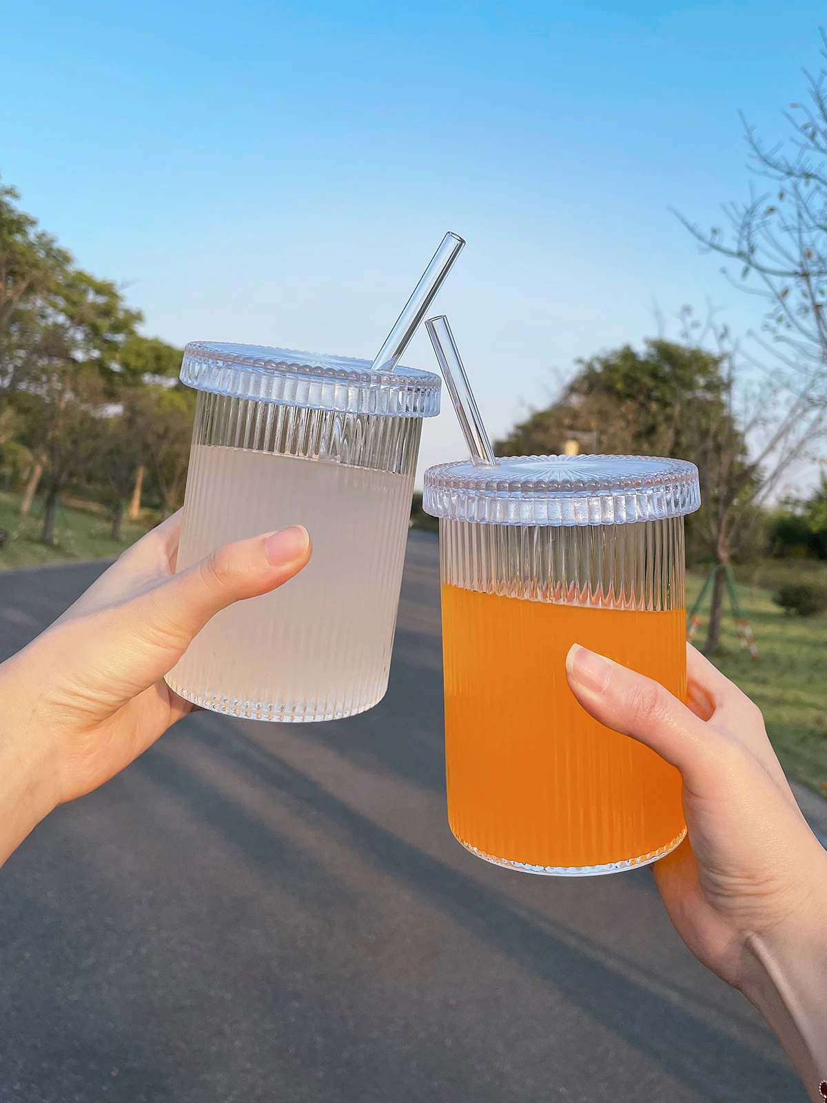 Ribbed Glass Tumbler