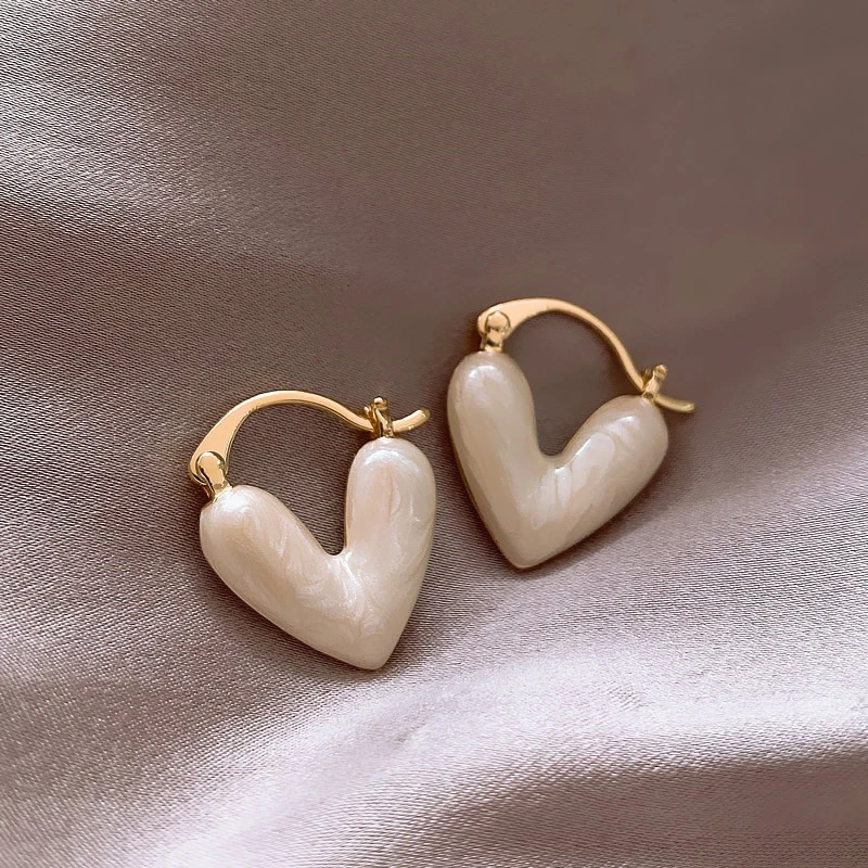 Marble Heart Earrings