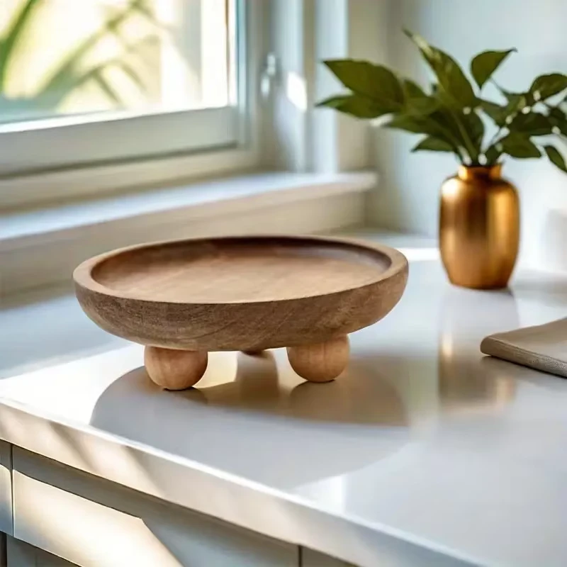 Wooden Pedestal Tray