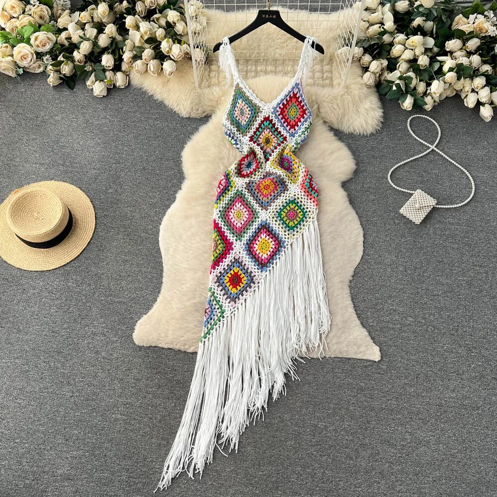 Crochet Tassel Boho Dress
