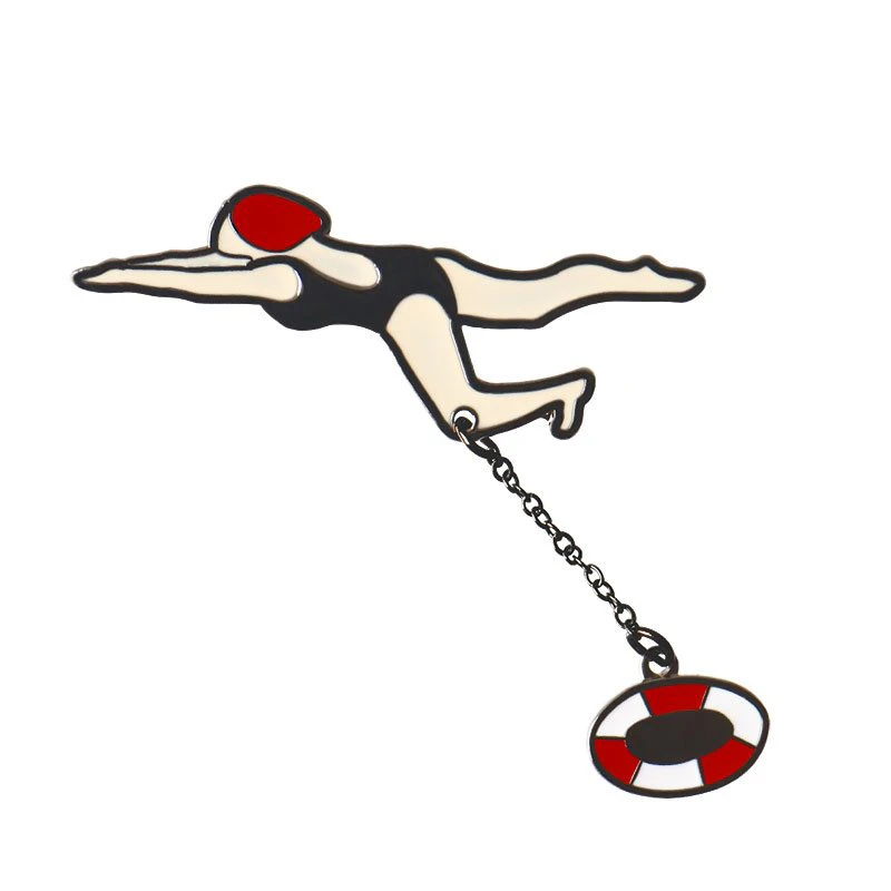 Swimmer Brooch