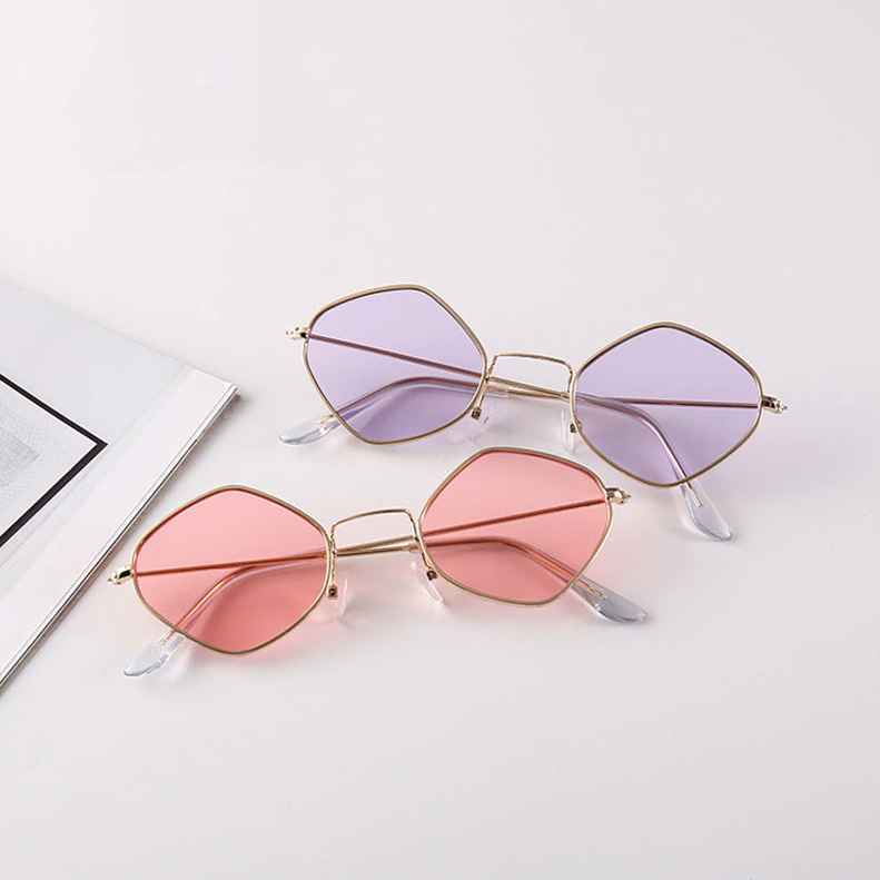 Pastel Wireframe Diamond Sunglasses
