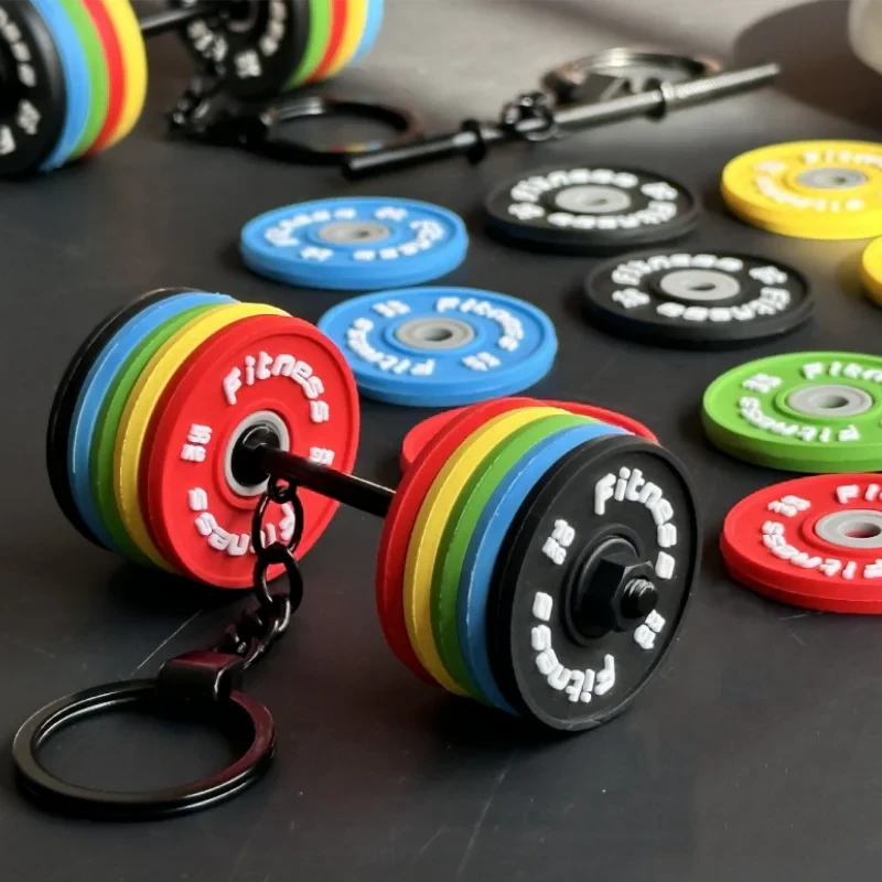Colorful Barbell Keychain
