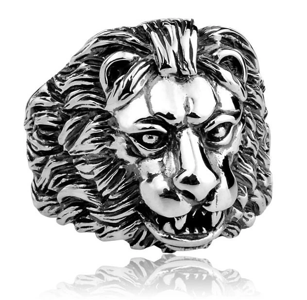 Stainless Steel Lion Head Ring