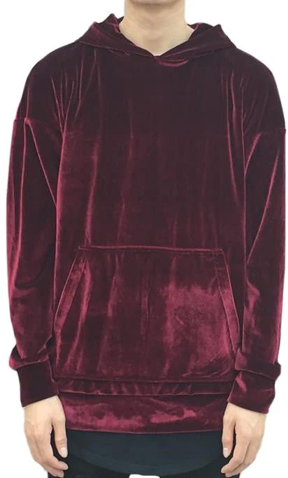 Maroon Velour Hoodie
