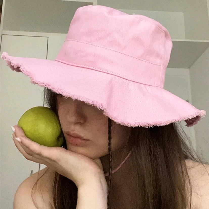 Women's Raw Hem Summer Bucket Hat