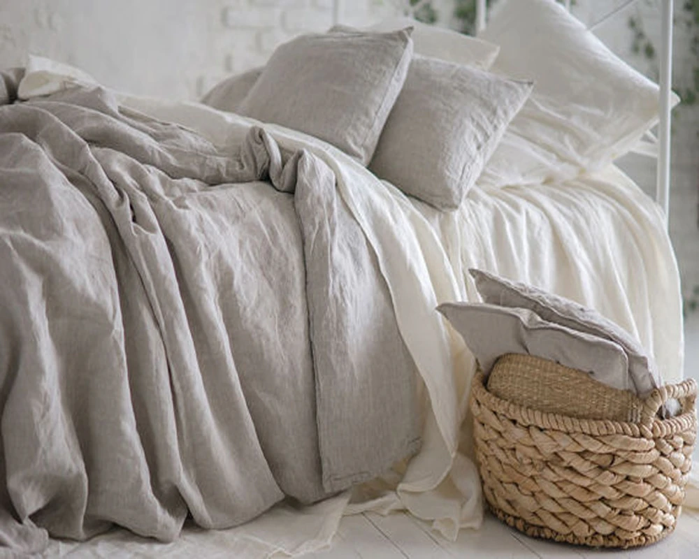 Grey Linen Duvet Cover