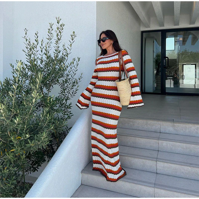 Cotton Knitted Maxi Dress