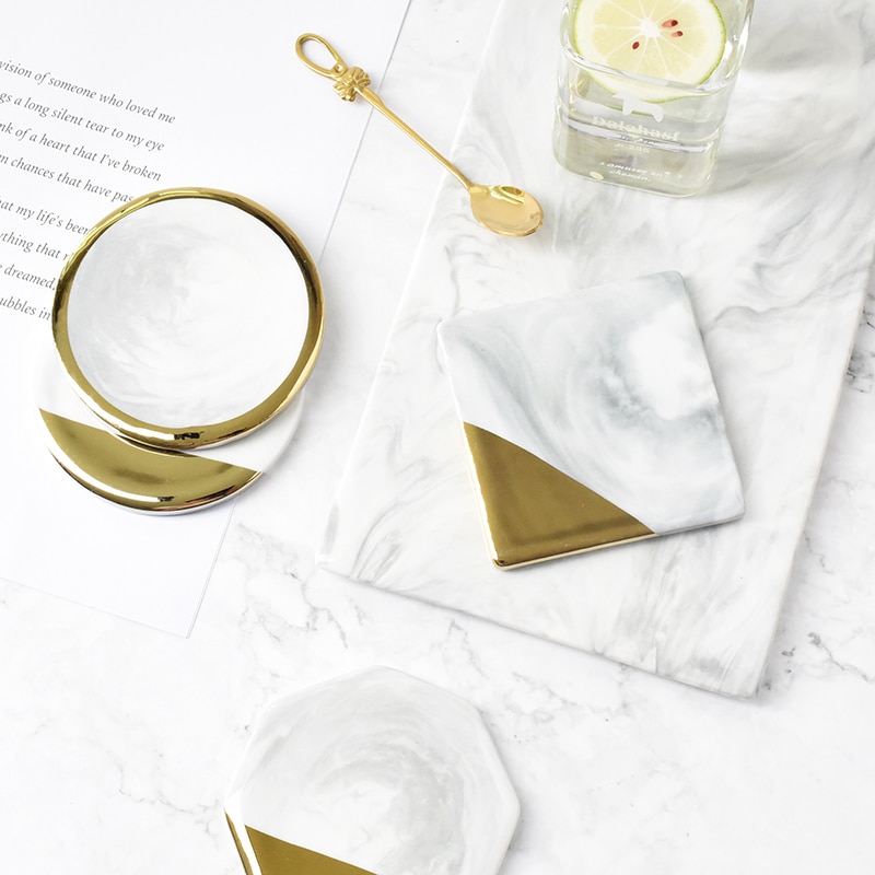 Marble and Gold Coasters