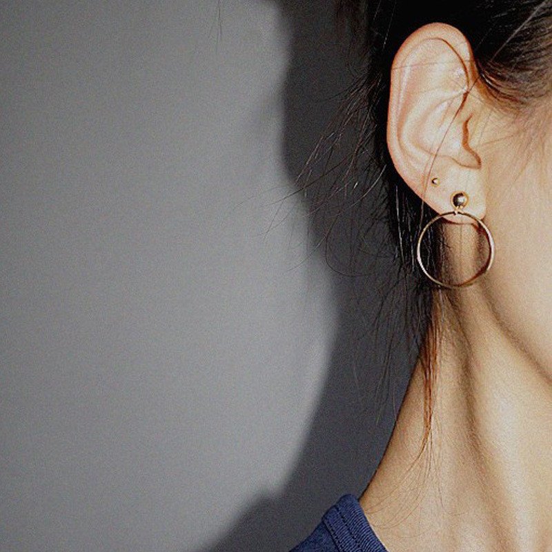 Gold Circular Drop Earrings
