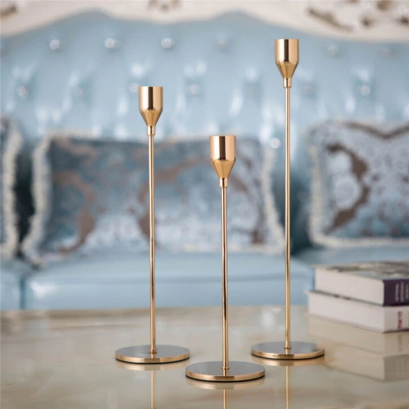 Rose Gold Sleek Candlestick Holder