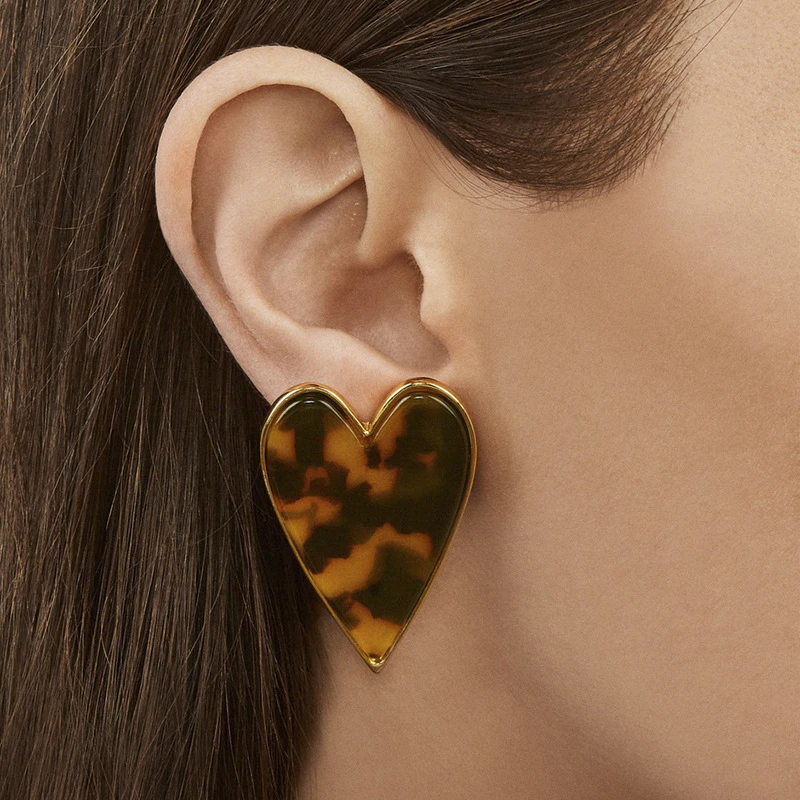 Sketch Heart Acrylic Earrings