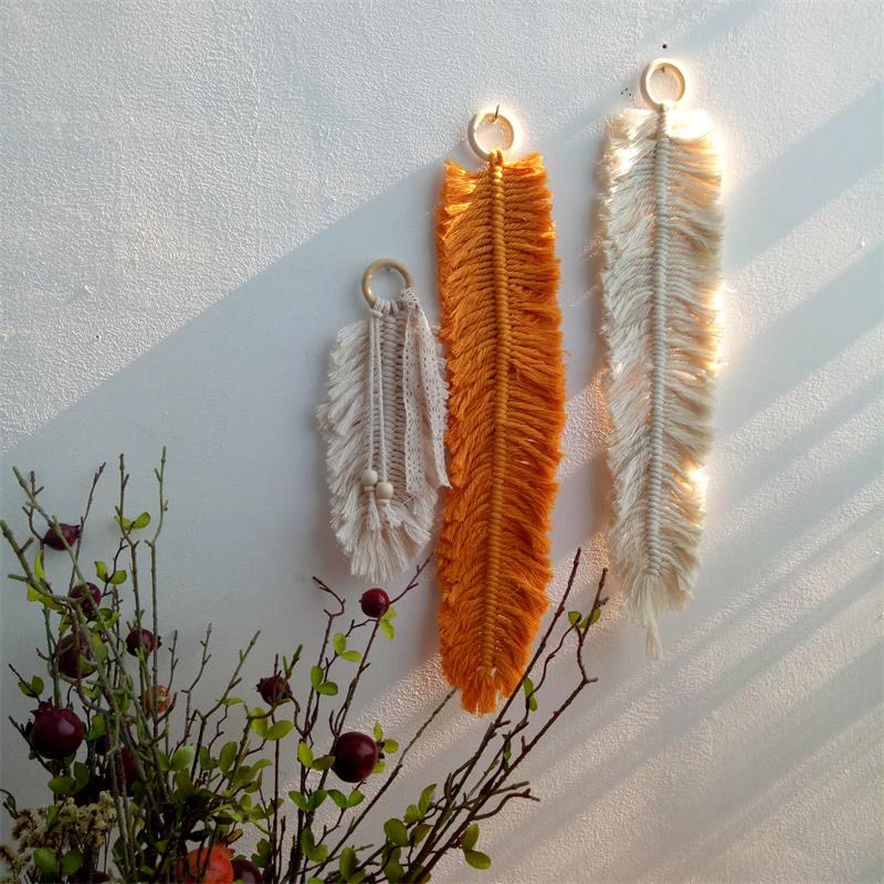 Boho Woven Feather Wall Hanging
