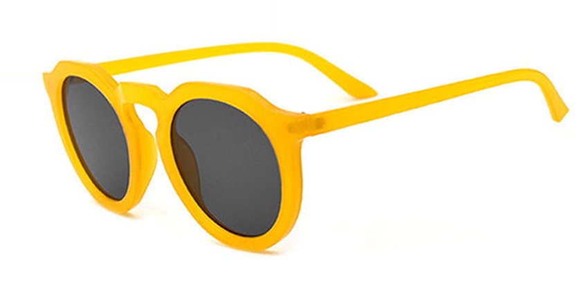 Matte Round Frame Keyhole Sunglasses