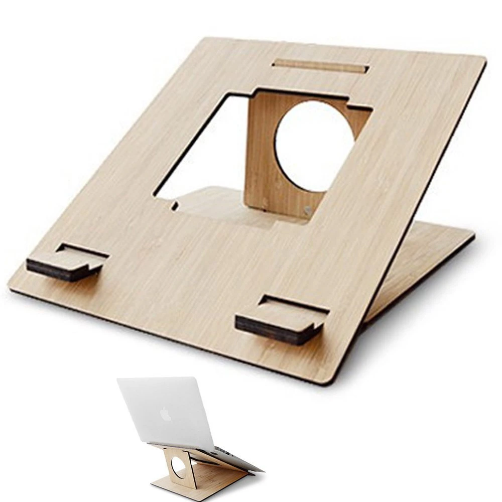 Portable Wooden Collapsible Laptop Stand