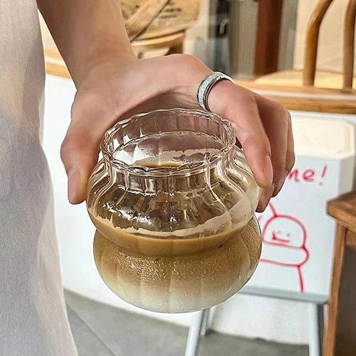 Unique Ribbed Glass Tumbler