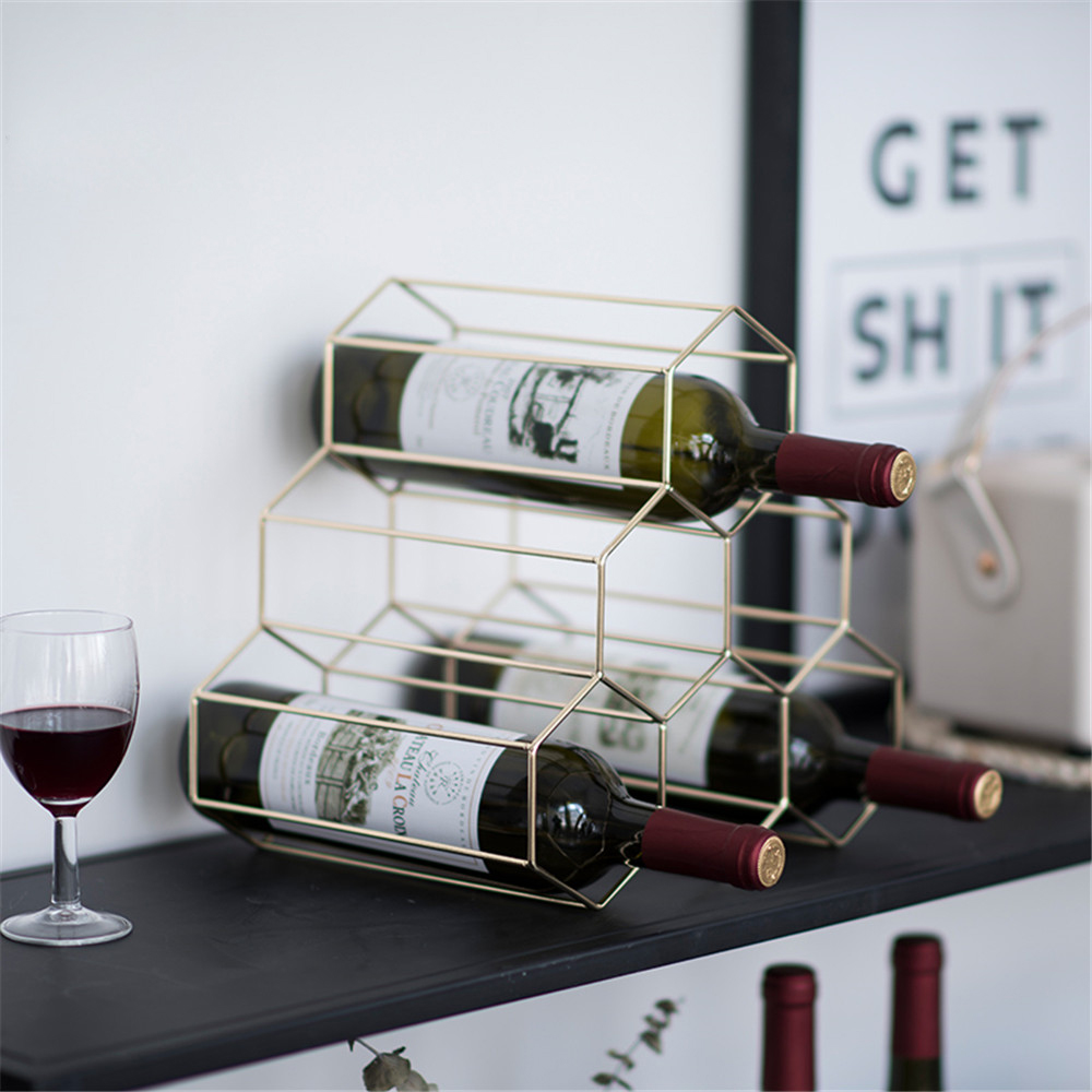 Nordic Geometric Wine Display Rack