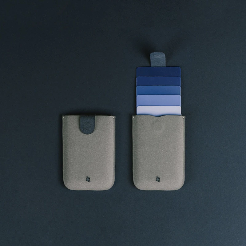 Suede Pressed Pull Tab Card Holder