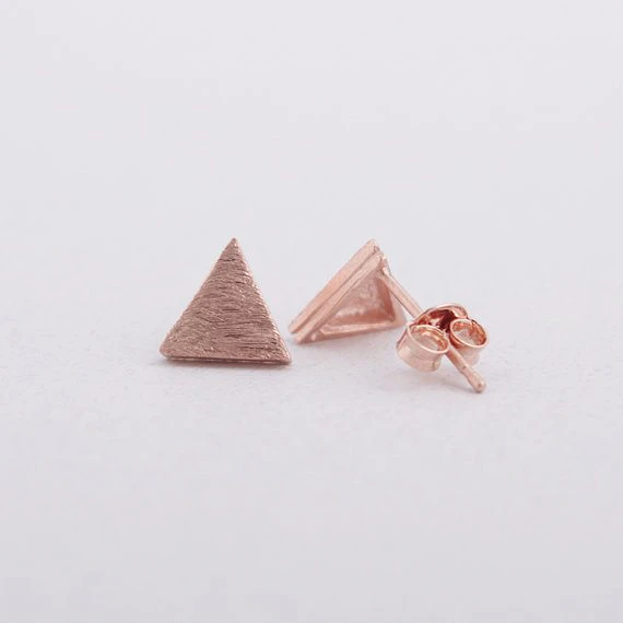 Rose Gold Triangle Studs