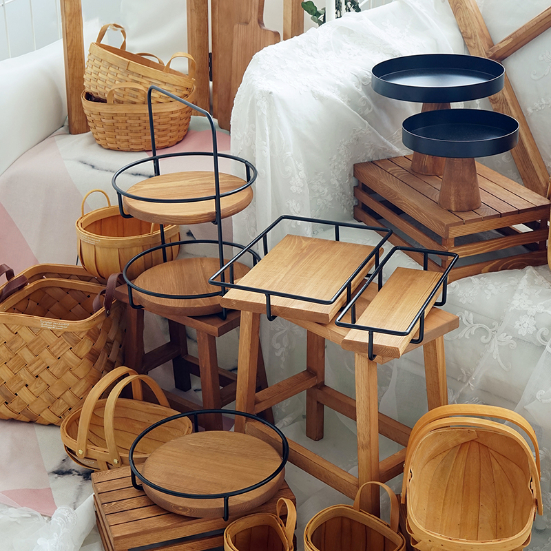 Wood & Iron Display Tray