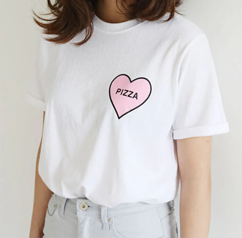 Heart Pizza Print Tee