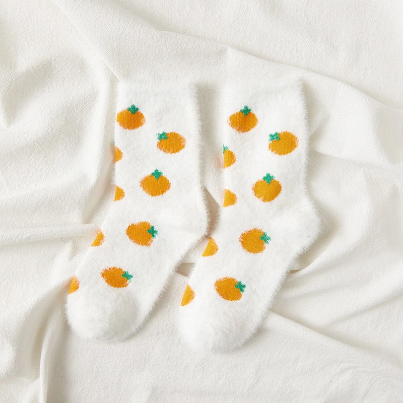 Fluffy Pumpkin Socks