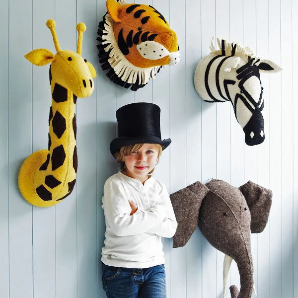 Wall Mount Stuffed Soft Toy Animal Head
