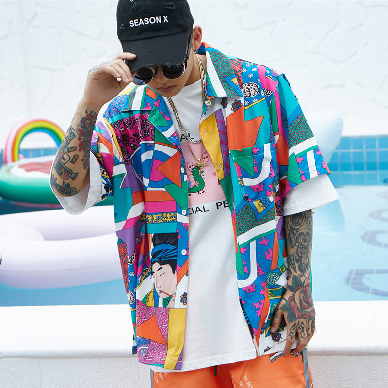 Japanese Party Print Revere Shirt