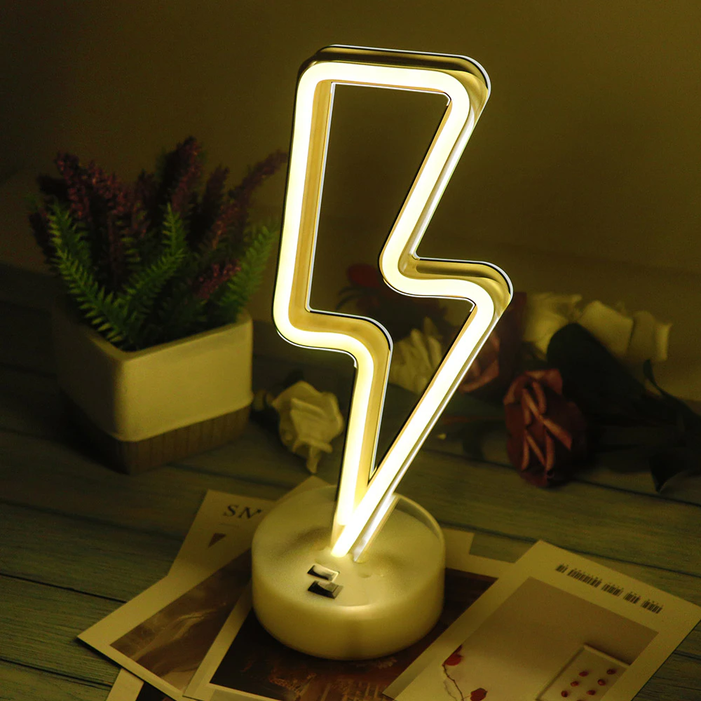 LED Neon Lightning Bolt Lamp