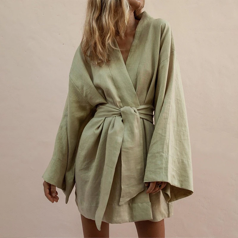 Linen Boho Robe