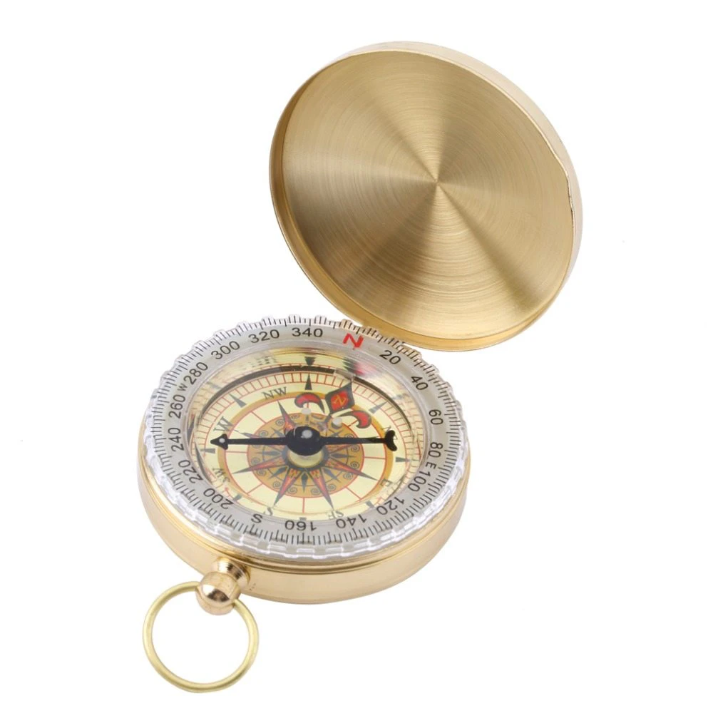 Brass Keychain Compass