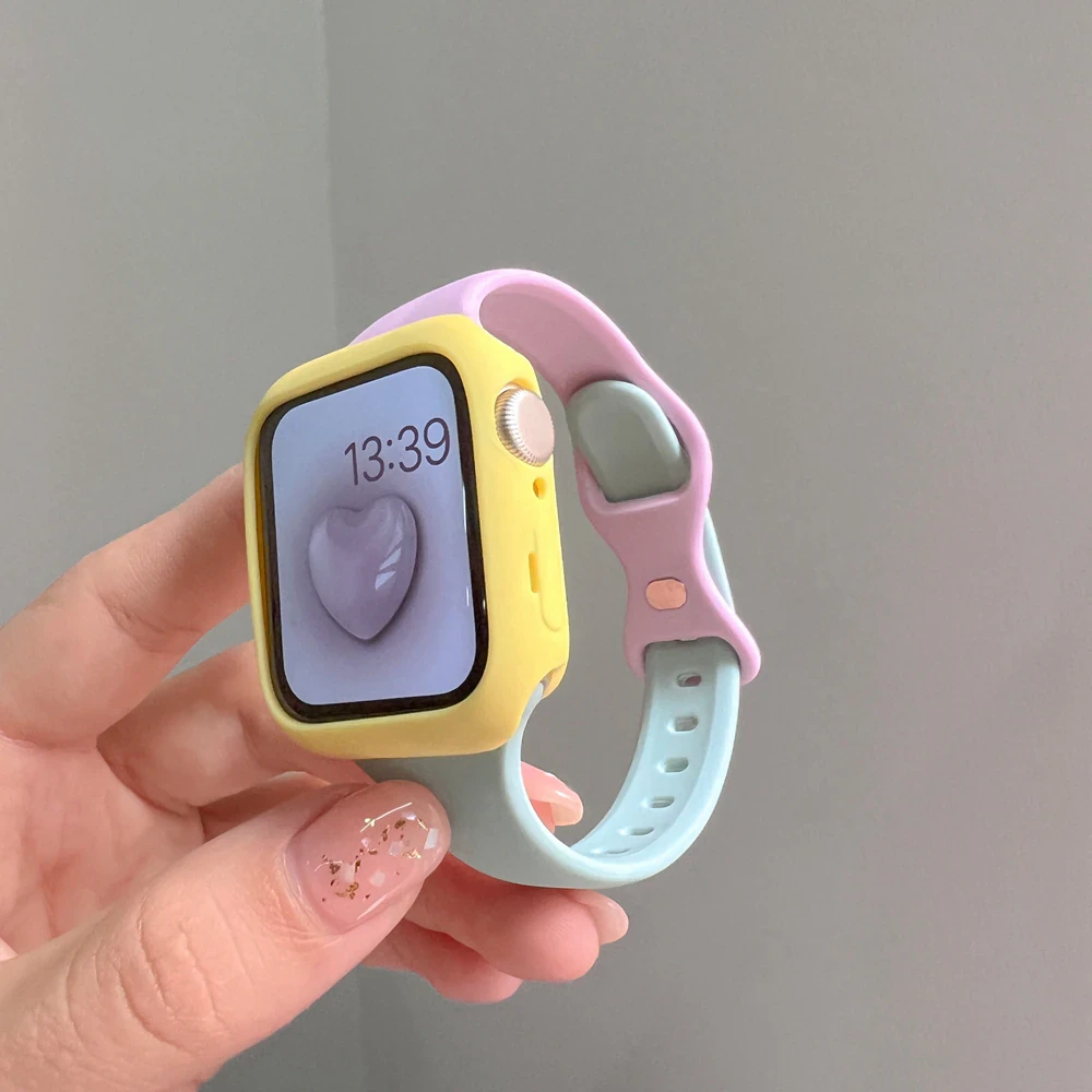 Multicolored Silicone Apple Watch Band