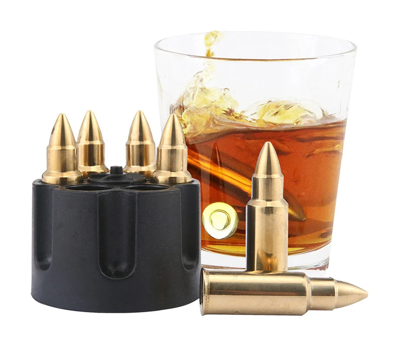 Stainless Steel Gold Bullet Whiskey Stones