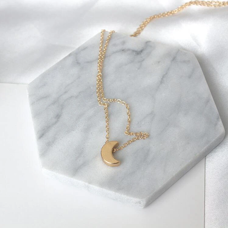 Moon Pendant Gold Necklace
