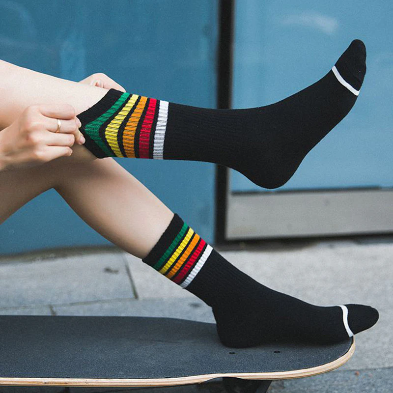Retro Striped Skate Socks