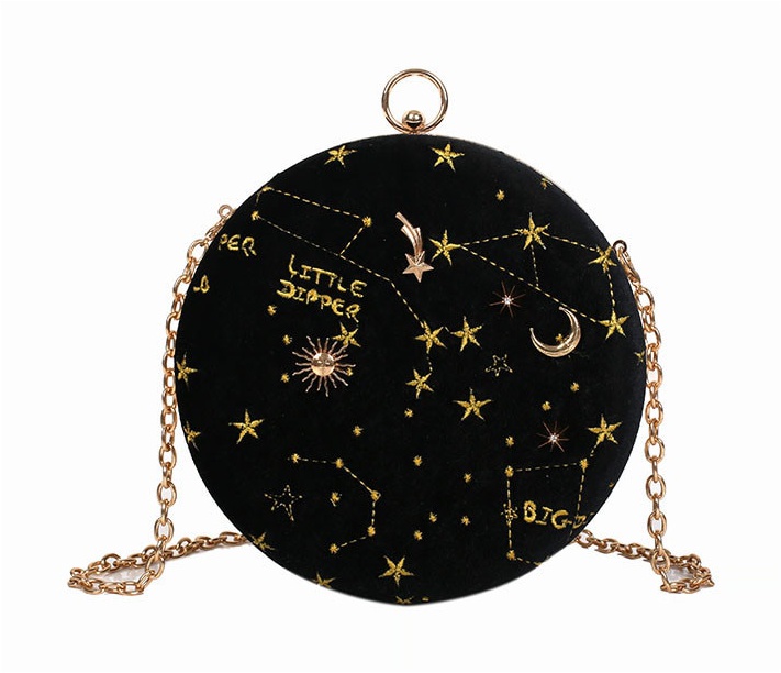 Starry Night Suede Shoulder Bag