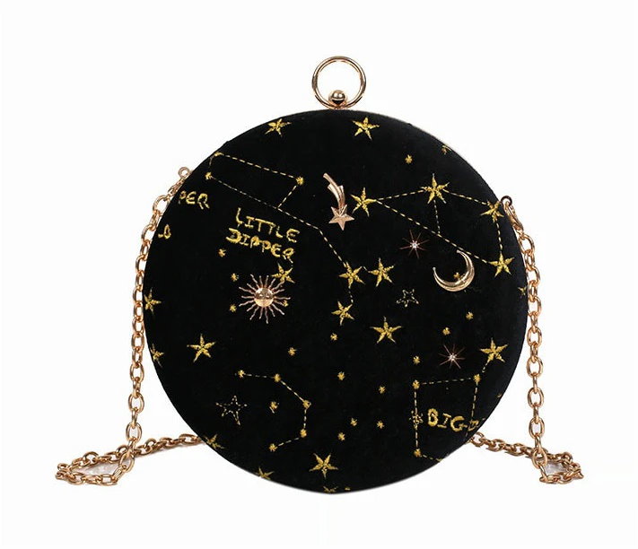 Starry Night Suede Shoulder Bag