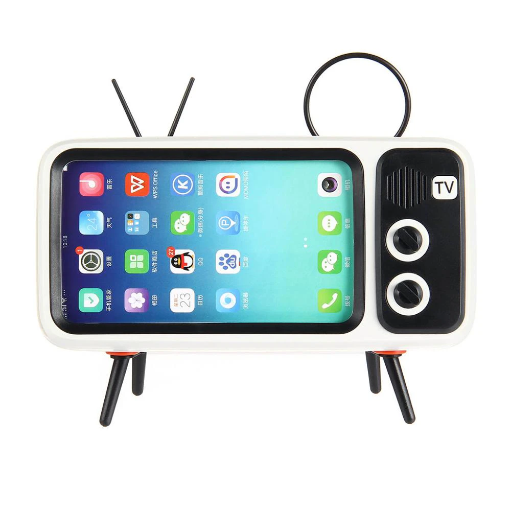 Bluetooth Speaker Retro TV Phone Stand