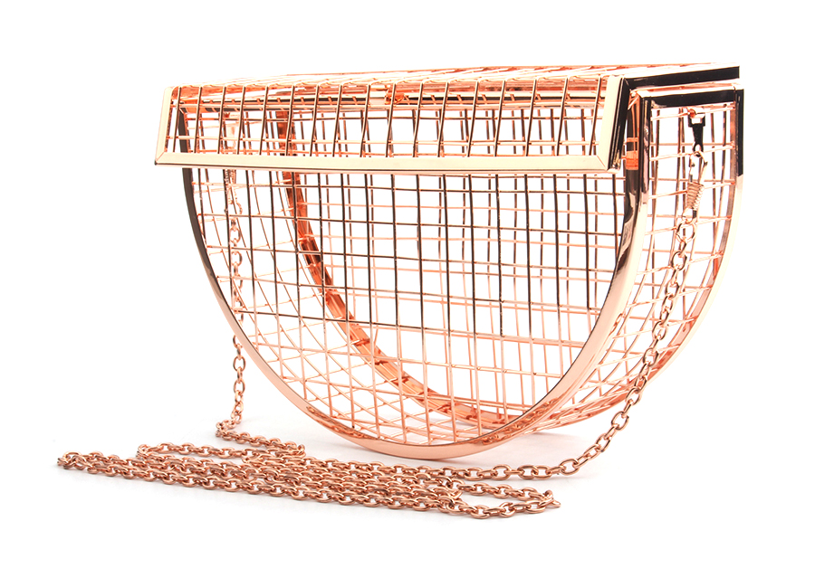 Grid Mesh Metal Handbag