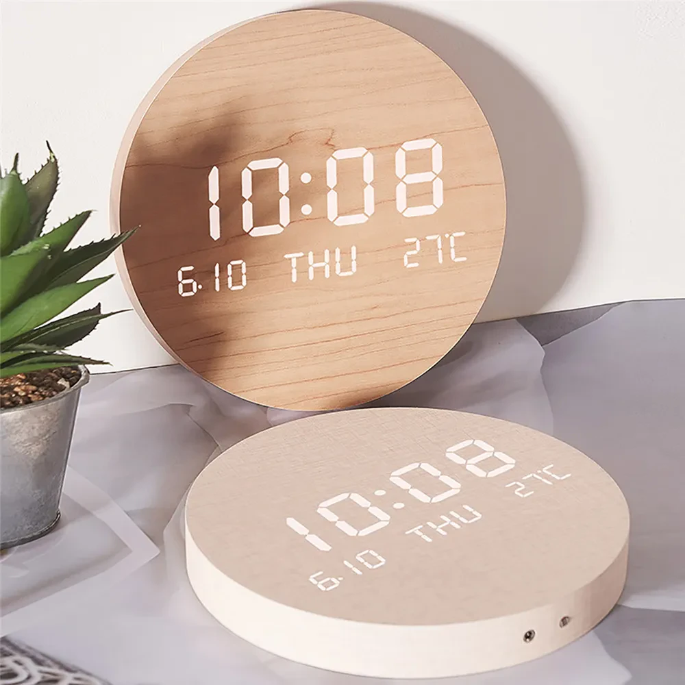 Wooden Digital Wall Clock