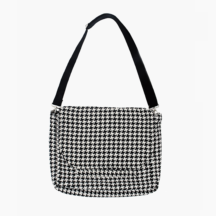 Houndstooth Messenger Bag