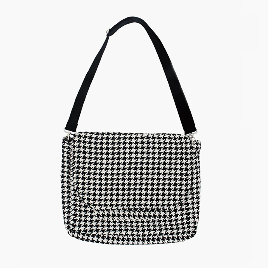 Houndstooth Messenger Bag