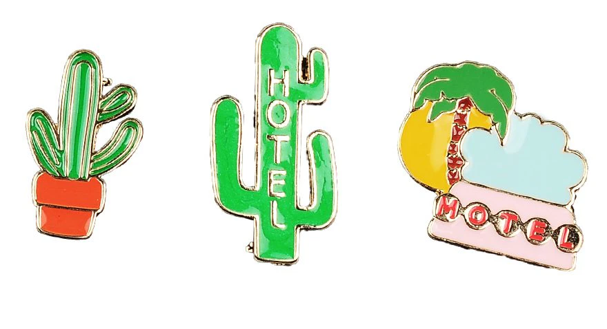 Acrylic Cactus Brooch Set