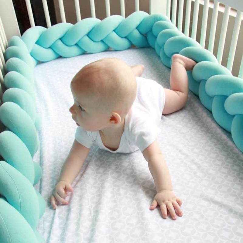 Plush Knotted Baby Crib Bumper Pillow