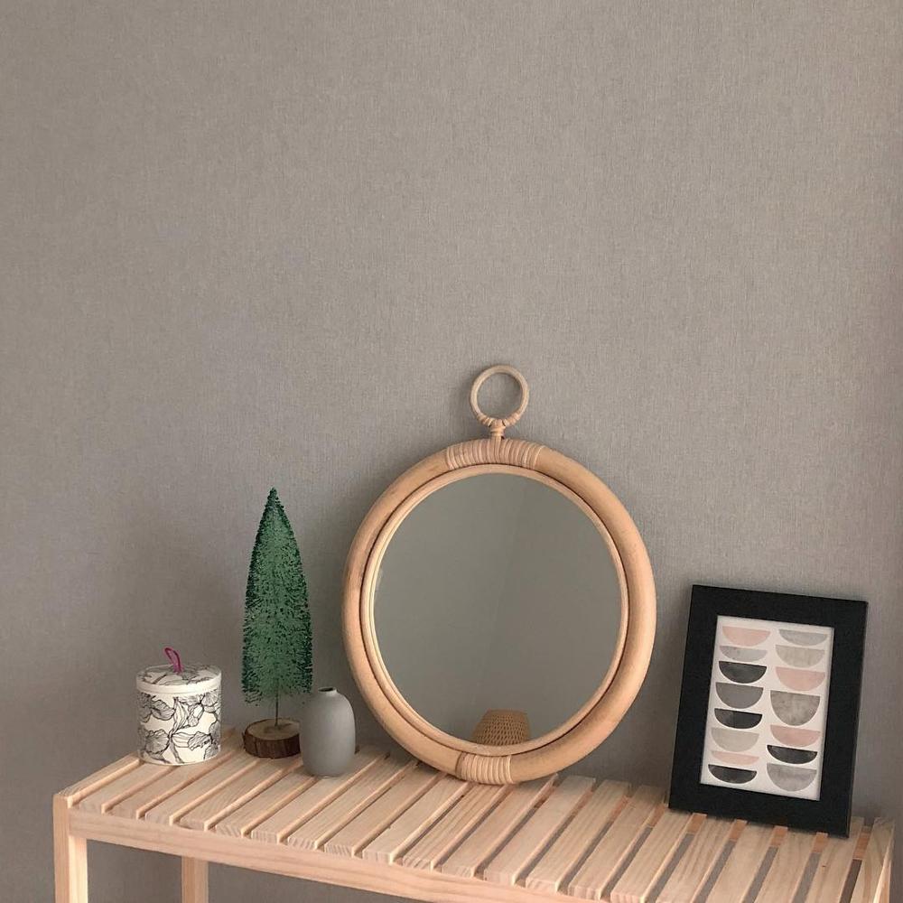 Round Cane Mirror