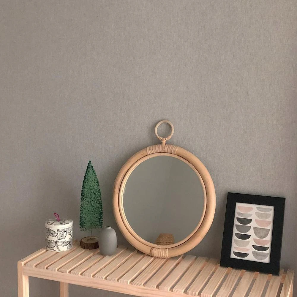 Round Cane Mirror